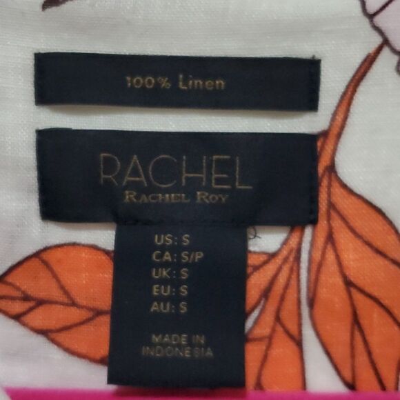 Rachel Roy 100% Linen Floral Top - Picture 8 of 9
